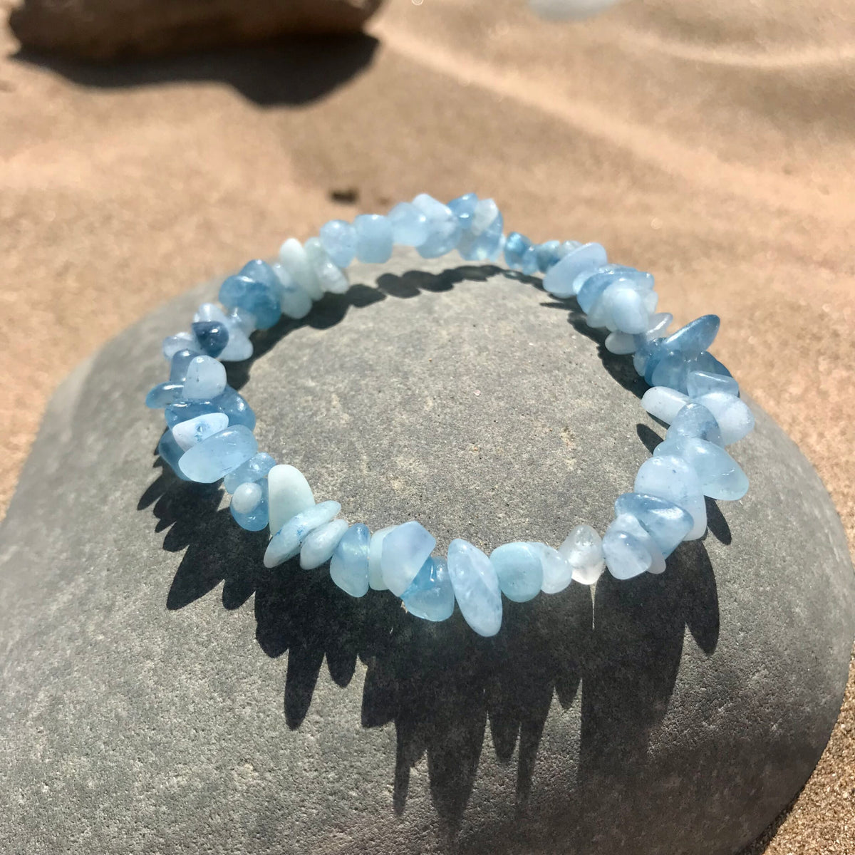 Raw Aquamarine Pebble Beach Bracelet image 1