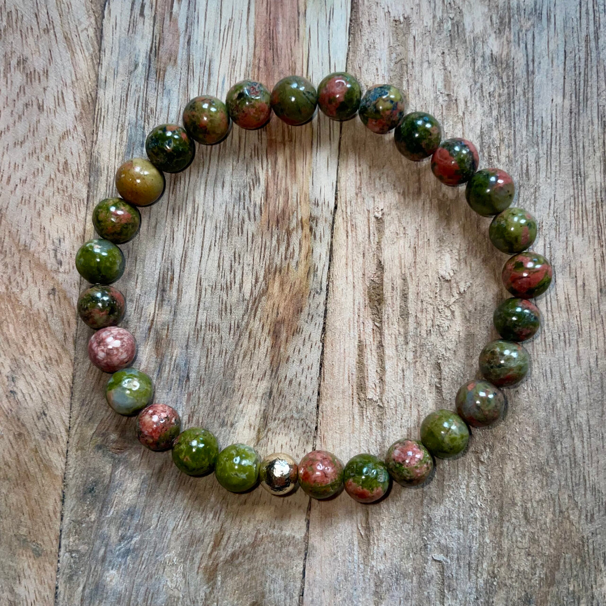 Unakite Bracelet – Gold Fill image 1