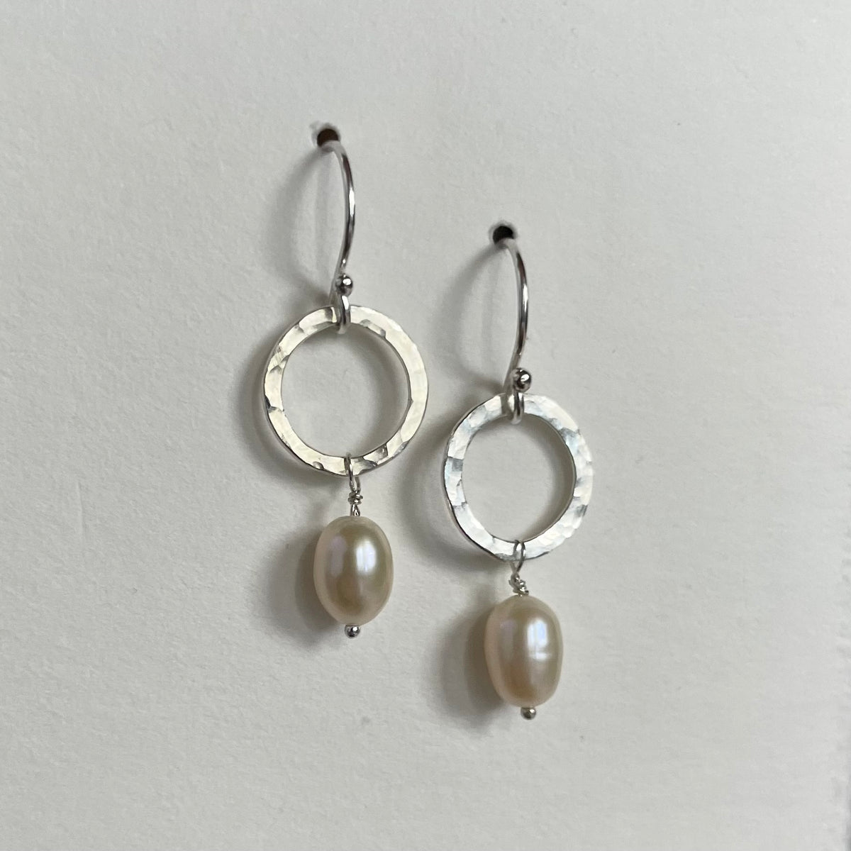 Silver Halo Pearl Drop Earrings image 0