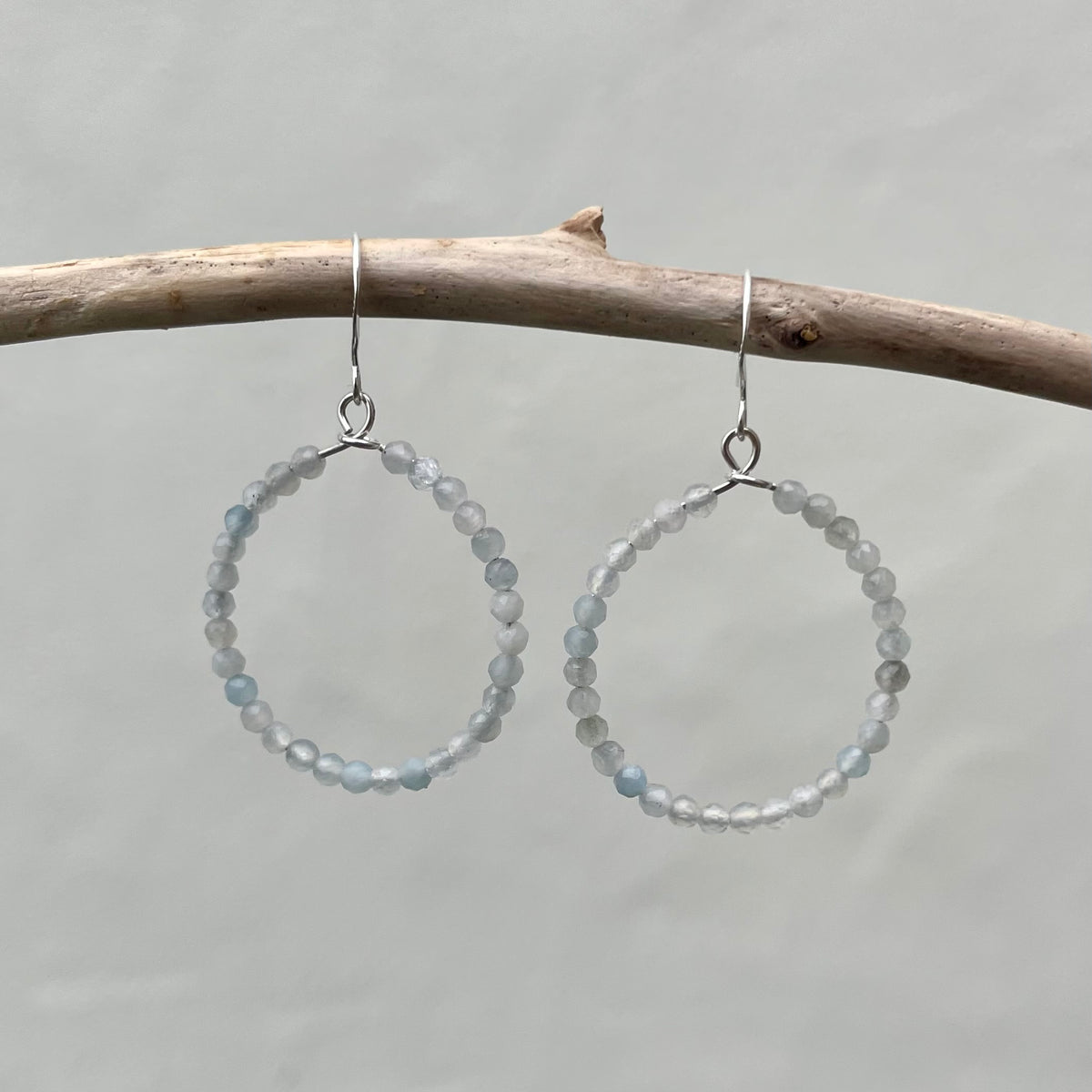 Sea Mist Aquamarine Hoops image 2