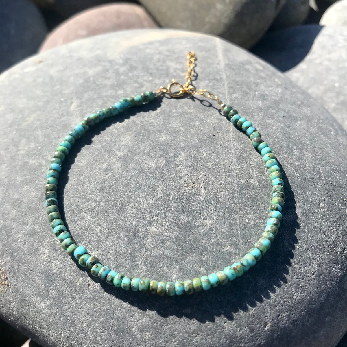 Seafoam Drift Miyuki Beaded Bracelet - Gold Filled image 1