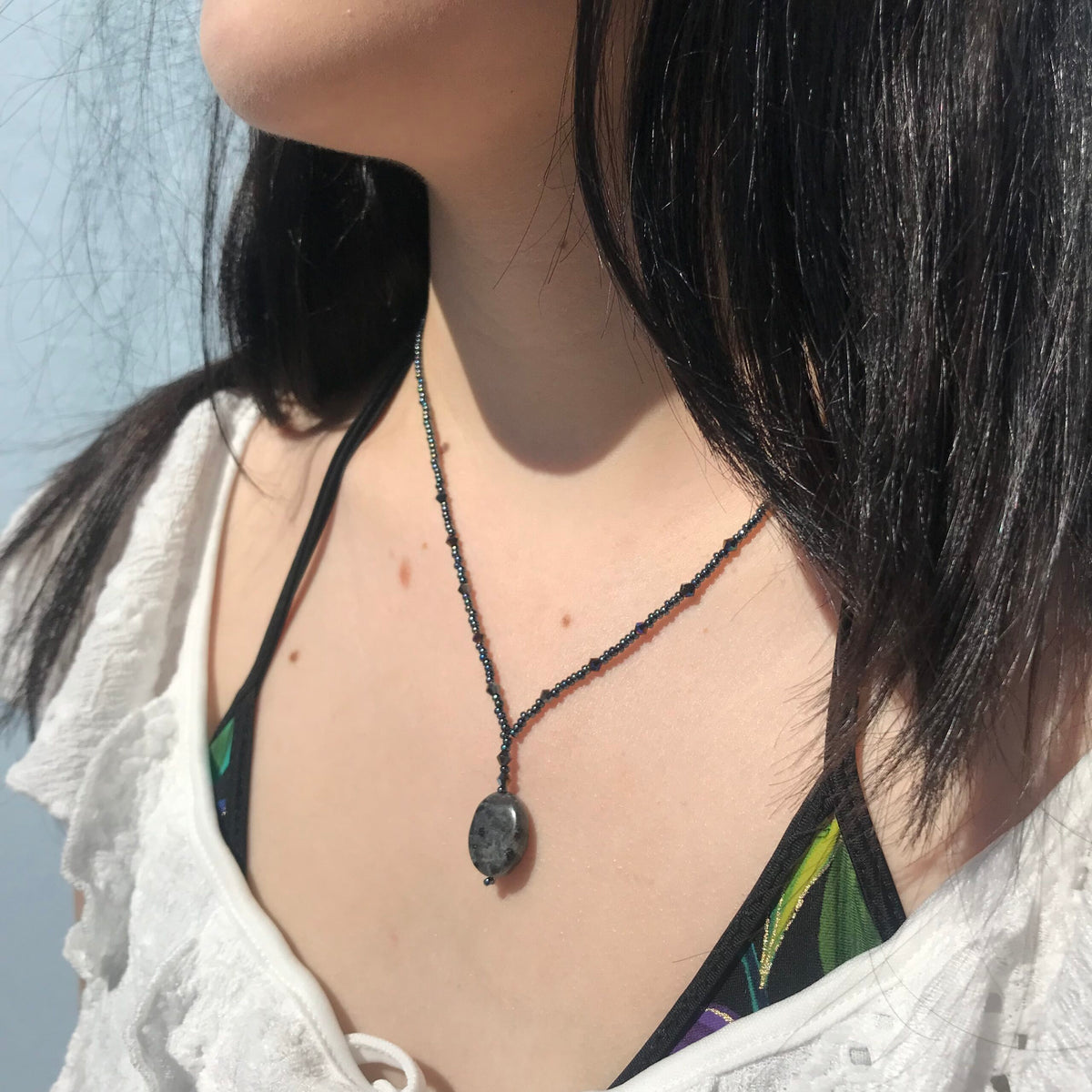 Deep Current Labradorite Bead Necklace image 1