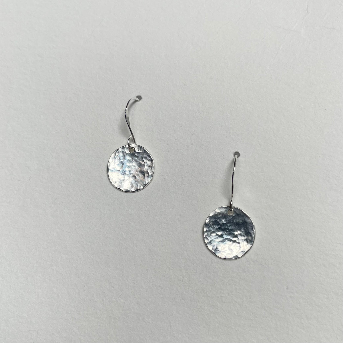 Sterling Silver Hammered Disc Earrings image 1