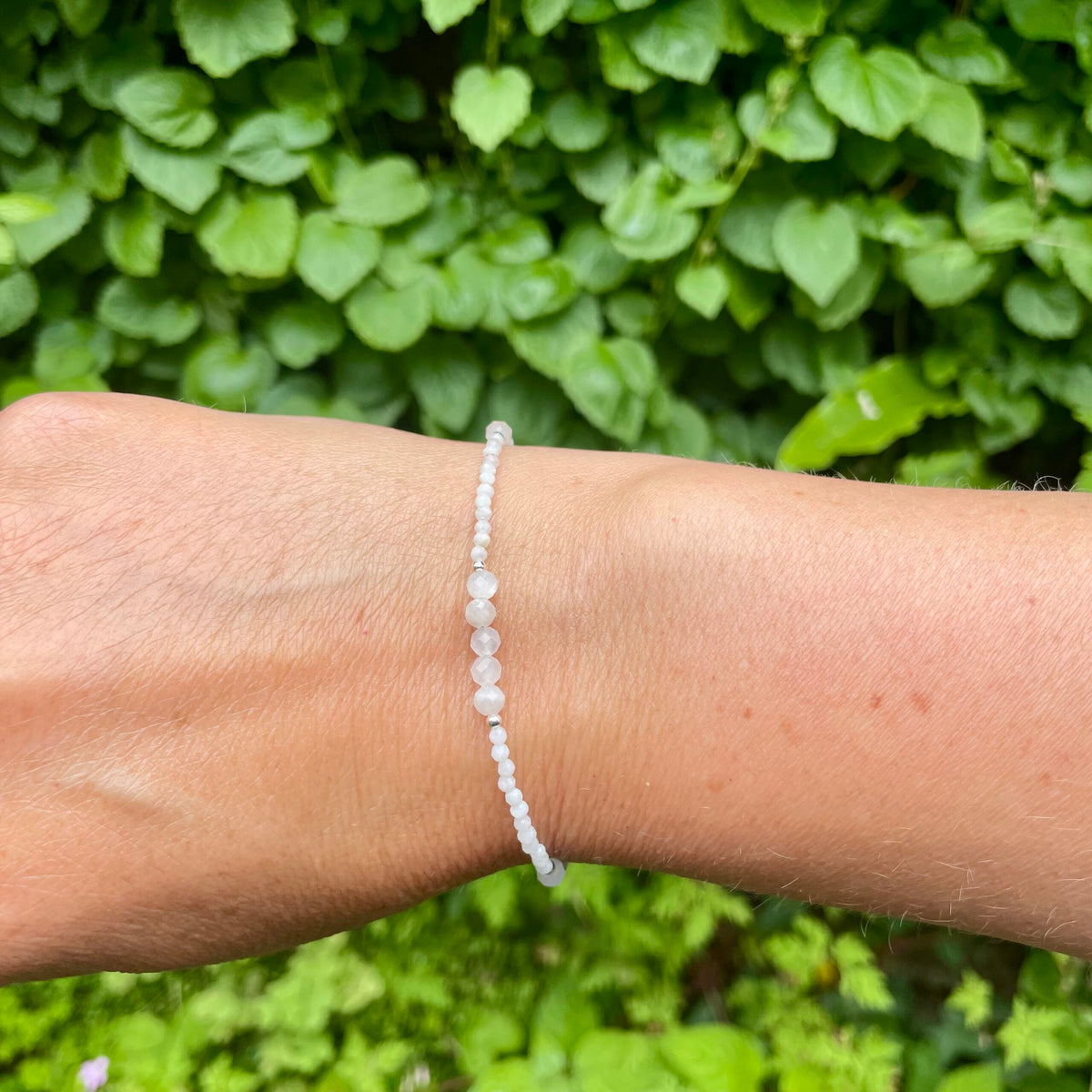 Moonstone Sterling Silver Beaded Bracelet image 3