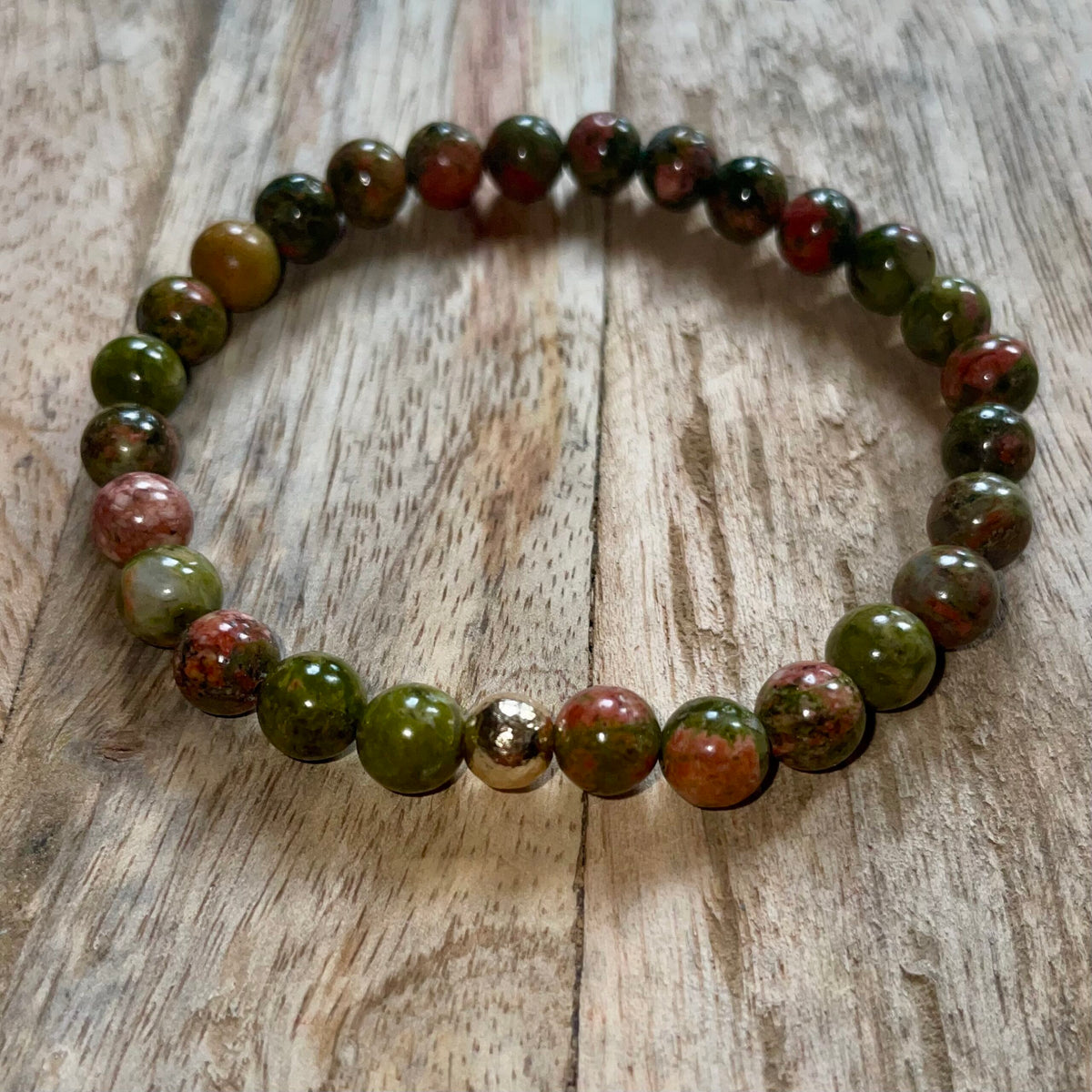 Unakite Bracelet – Gold Fill image 2