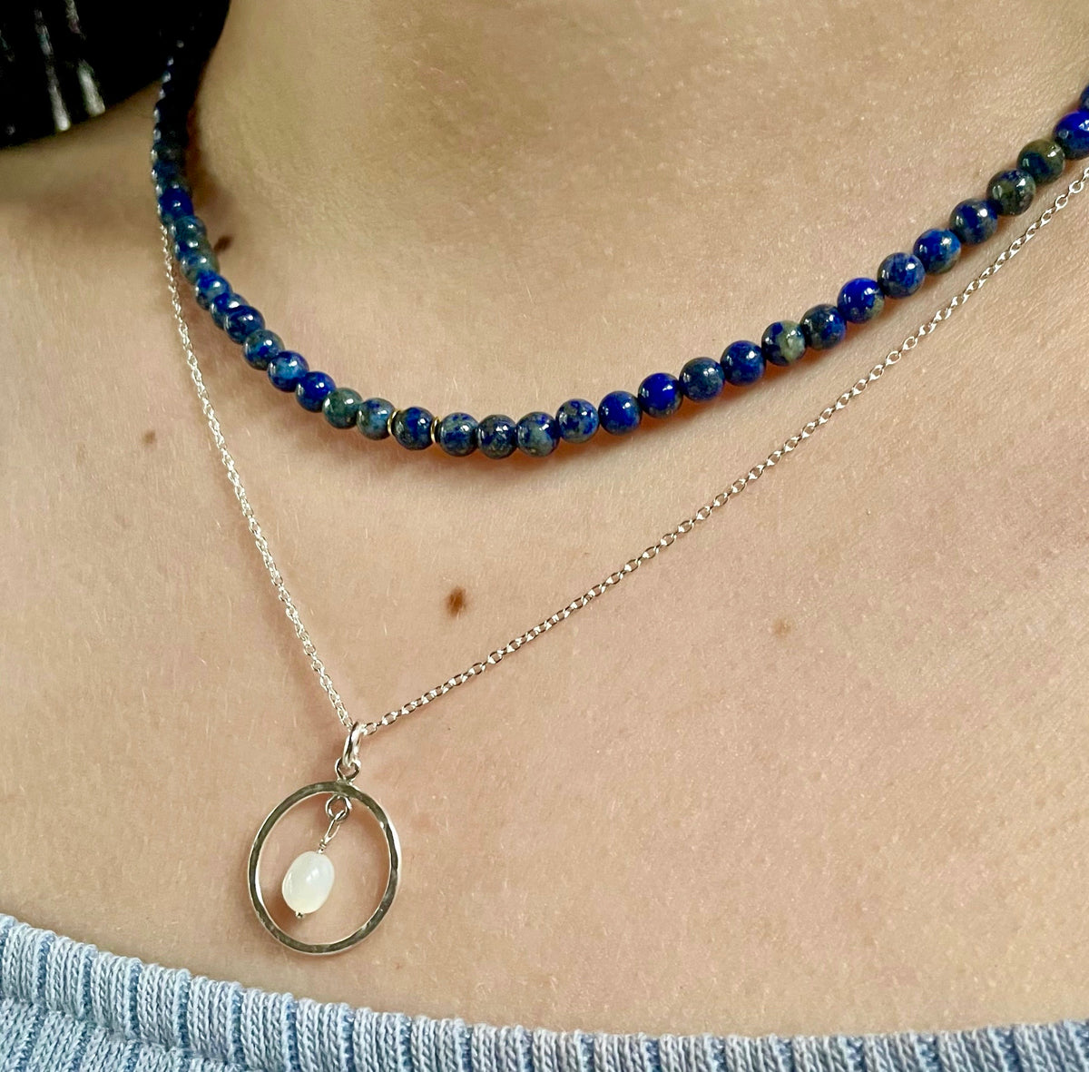 Lapis Lazuli Bead Necklace - Gold Fill image 1