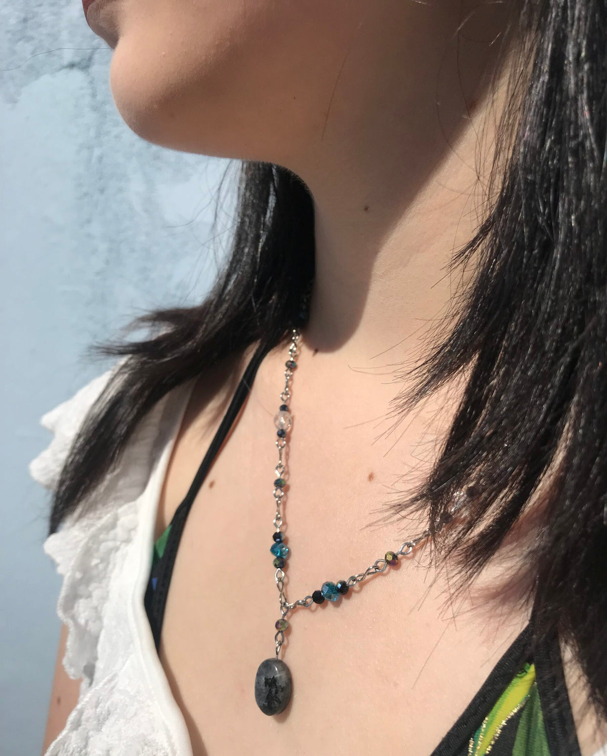 Labradorite Crystal Infinity Link Necklace image 1