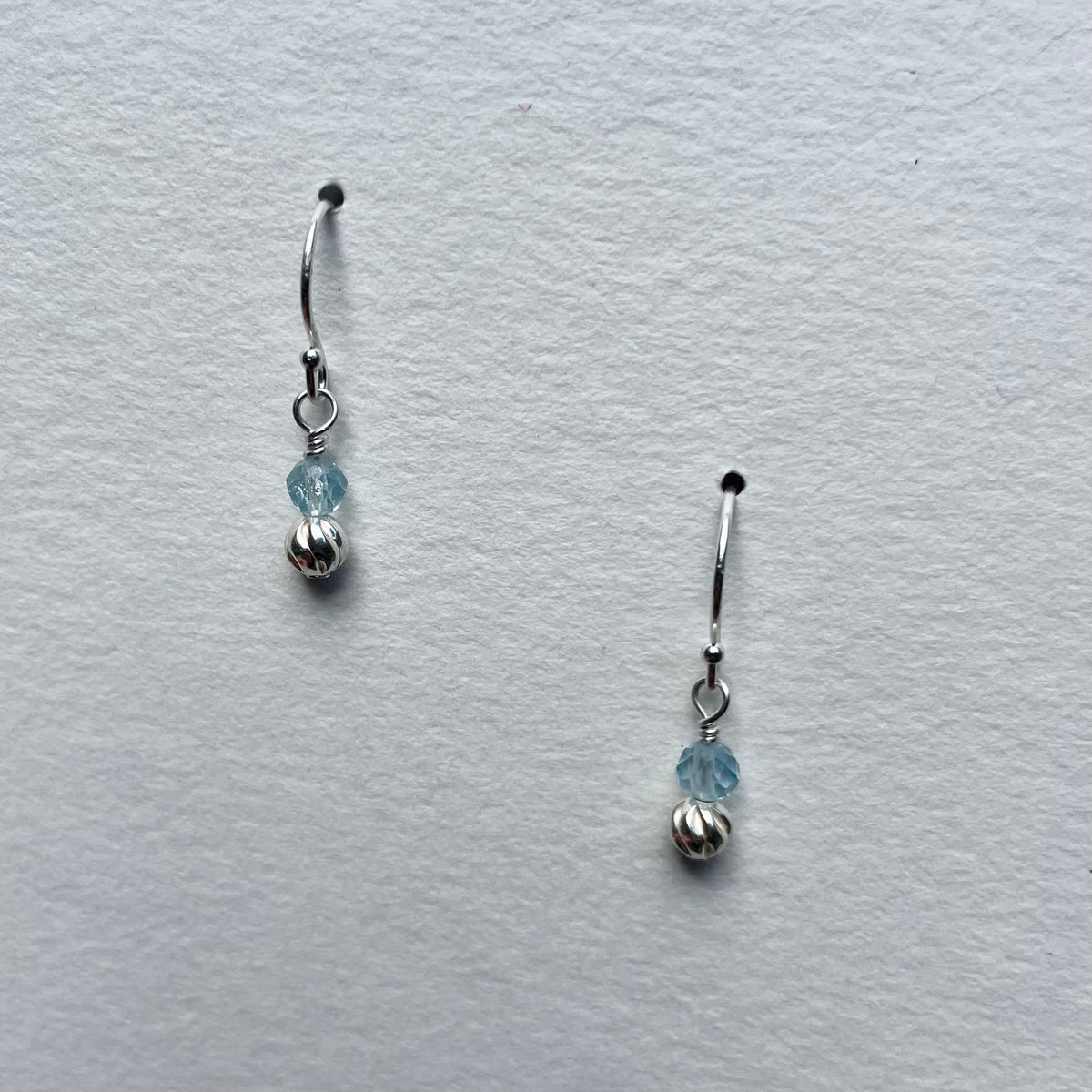 Dainty Aquamarine & Sterling Silver Earrings image 2