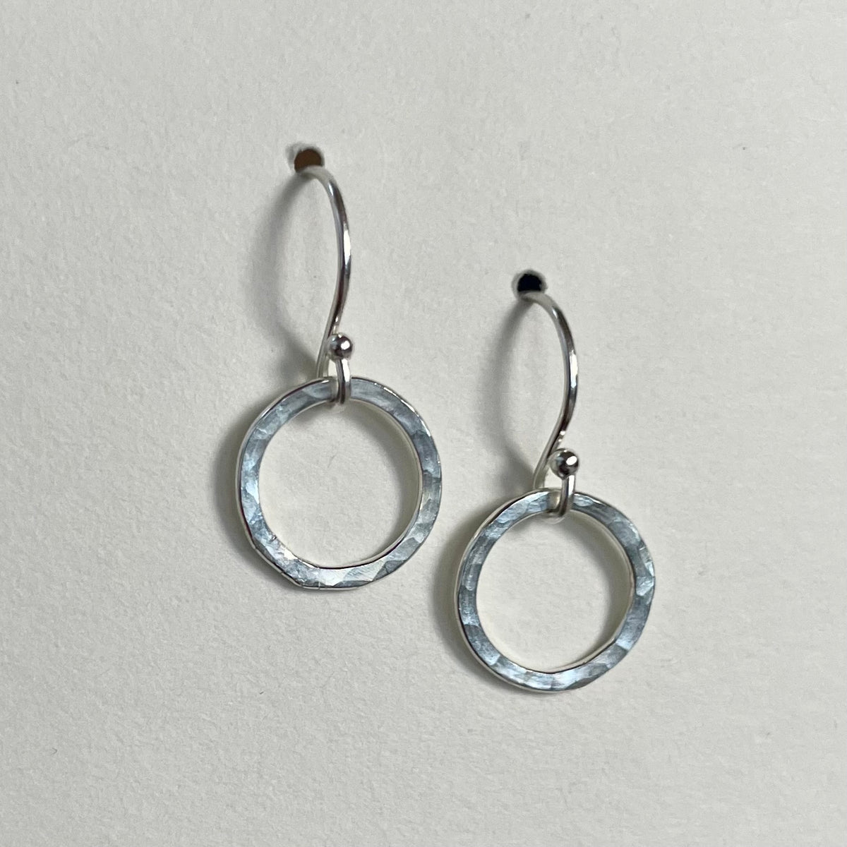 Halo Hammered Sterling Silver Earrings image 0