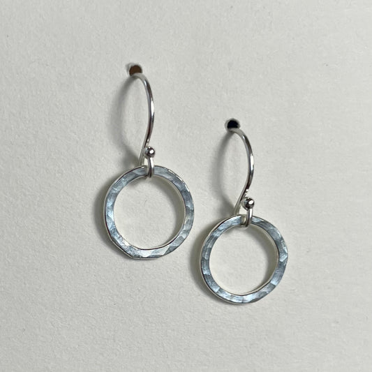 Halo Hammered Sterling Silver Earrings image 0