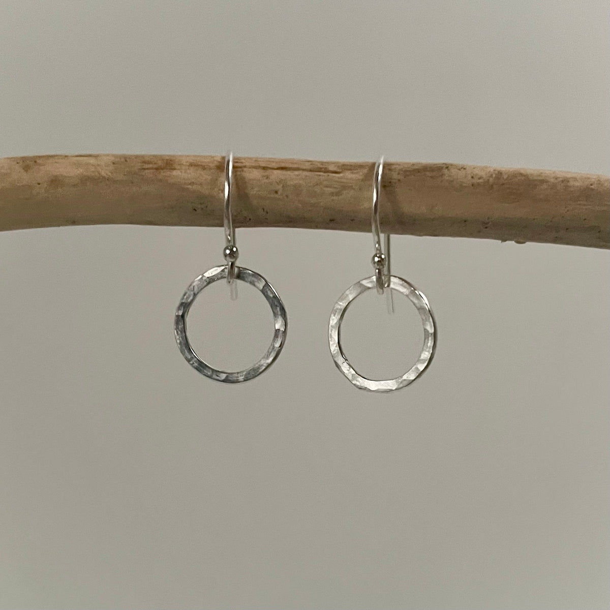 Halo Hammered Sterling Silver Earrings image 4
