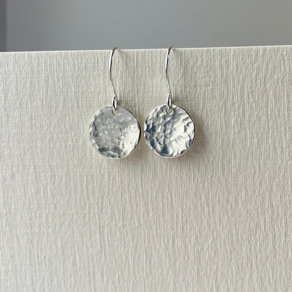 Sterling Silver Hammered Disc Earrings image 0