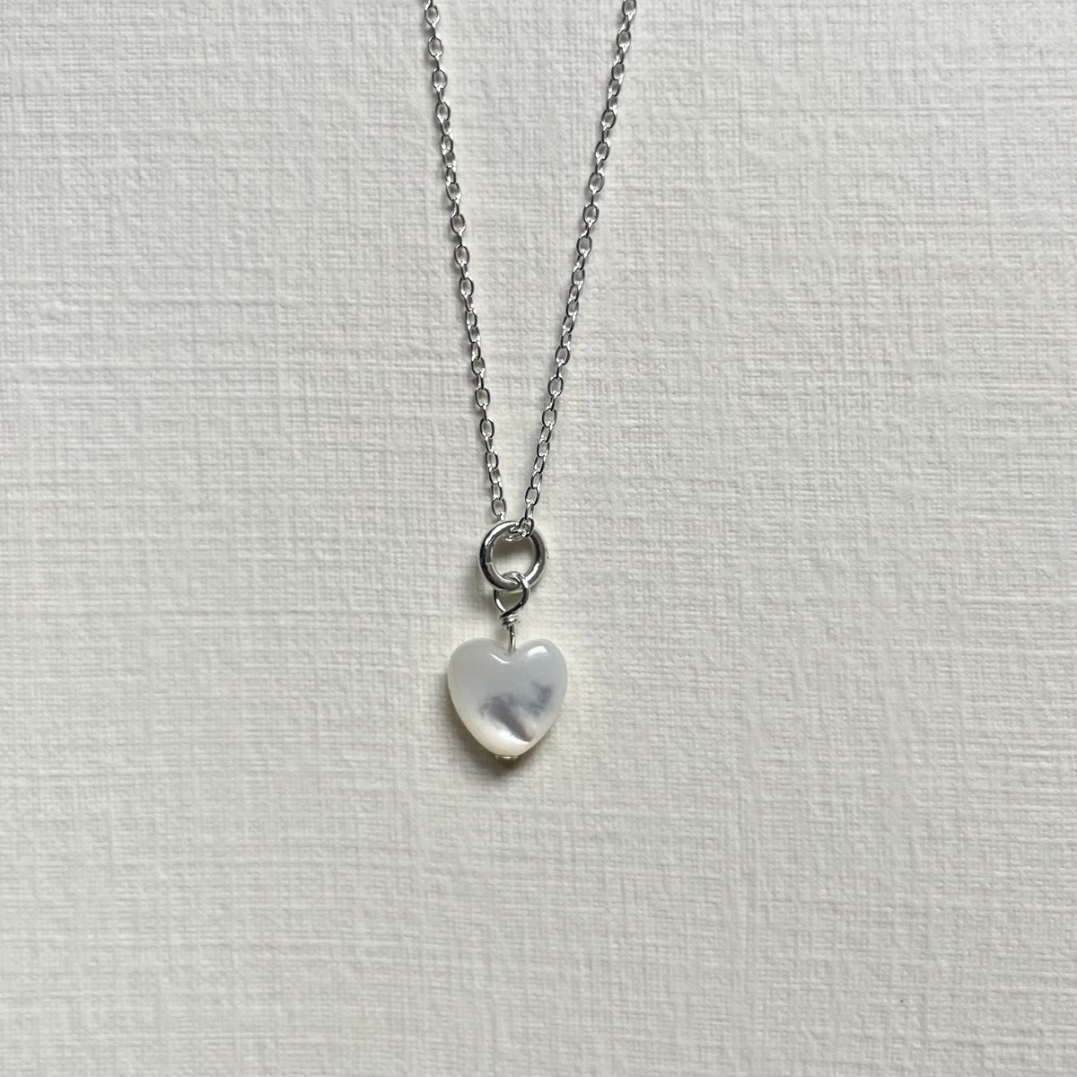 Mother of Pearl Heart Necklace image 1