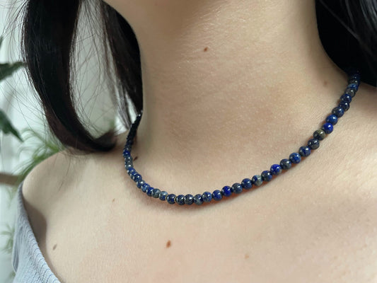 Lapis Lazuli Bead Necklace - Gold Fill image 0