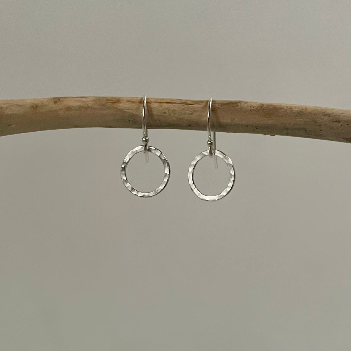 Halo Hammered Sterling Silver Earrings image 3