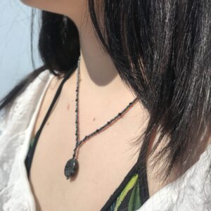 Labradorite bead necklace.