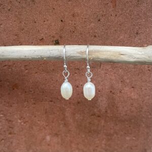 Classic freshwater pearl earrings.