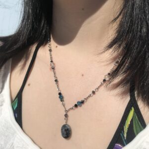 Labradorite Crystal Infinity Link Necklace.
