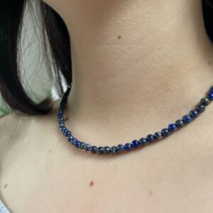 Lapis Lazuli beaded necklace - gold fill.